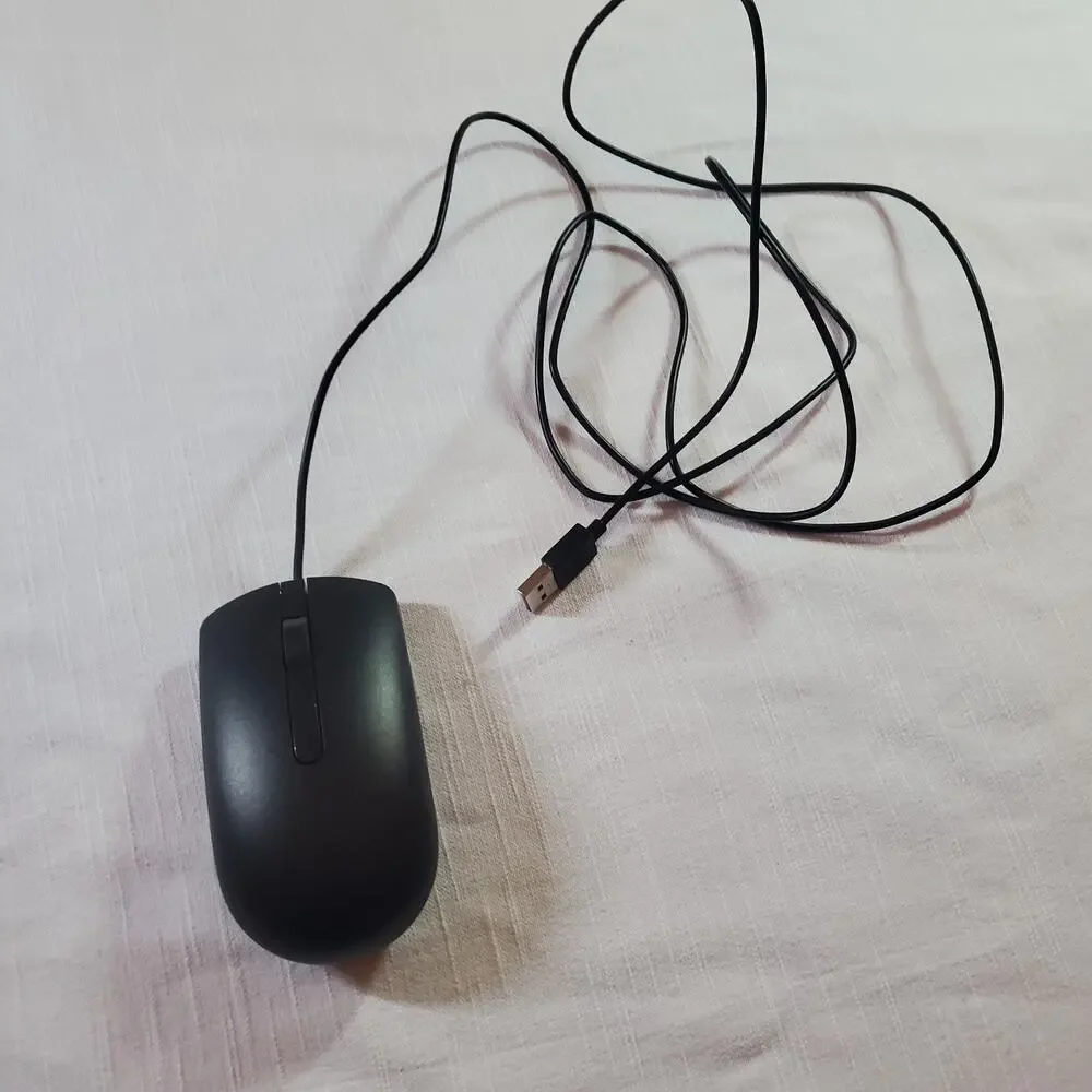 Dell MS116 Wired Optical Mouse Black USB Desktop PC Laptop MS116t1 Plug & Play